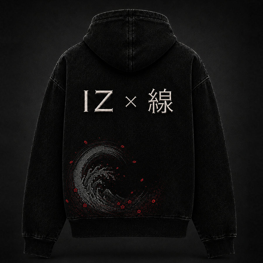 IZEN TORII — Rückansicht mit IZ × 線 Stickerei