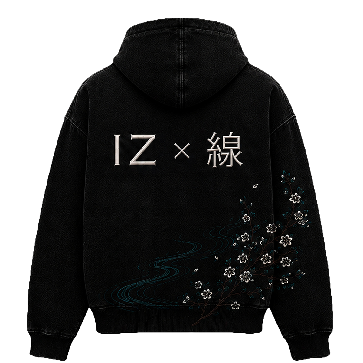 IZEN FUSION ZIPPER — Rückansicht mit IZ × 線 Stickerei