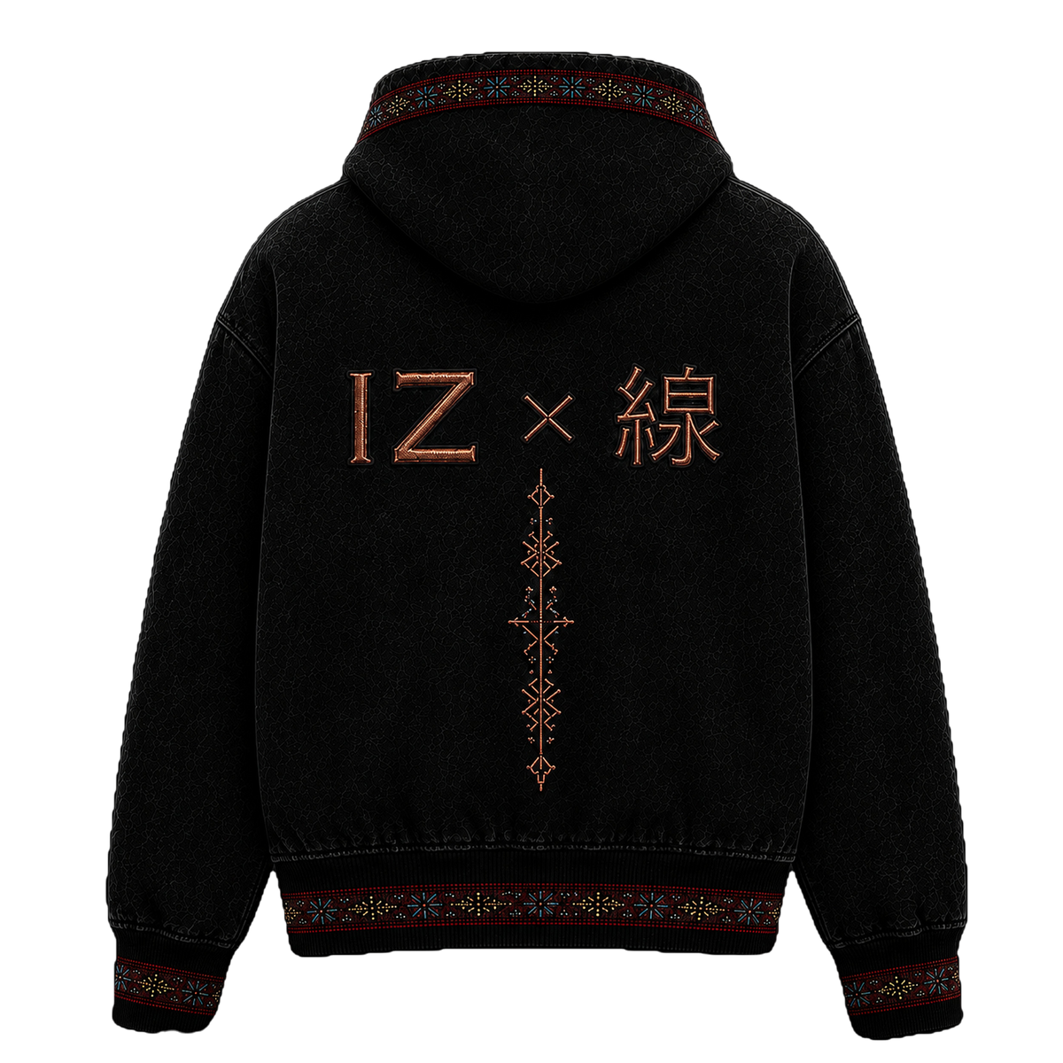 IZEN HERITAGE ZIPPER — Rückansicht mit IZ × 線 Stickerei