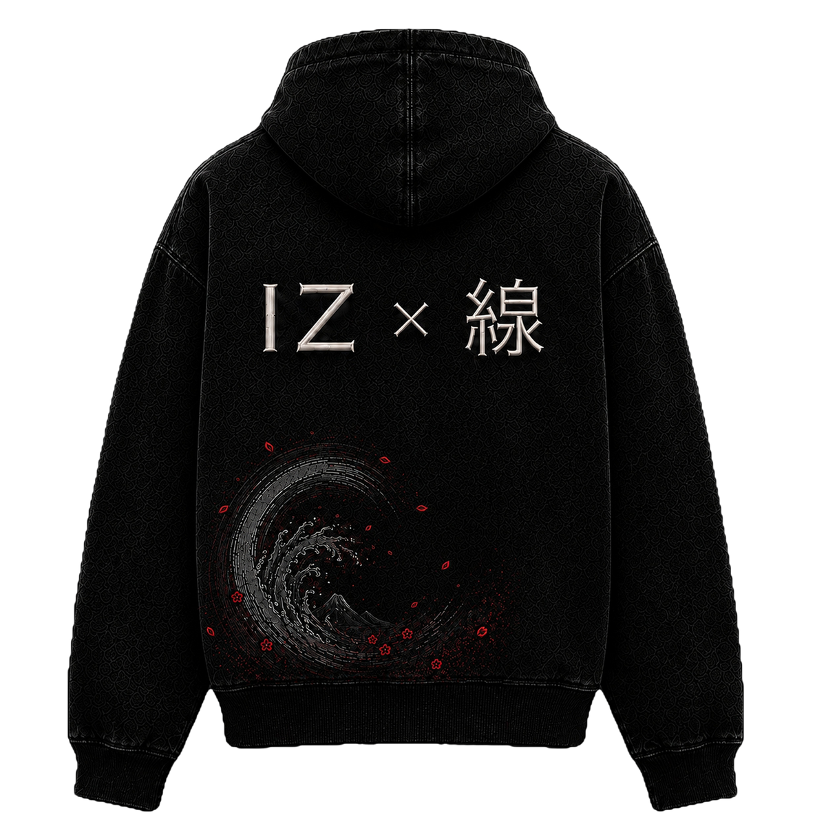 IZEN TORII ZIPPER — Rückansicht mit IZ × 線 Stickerei